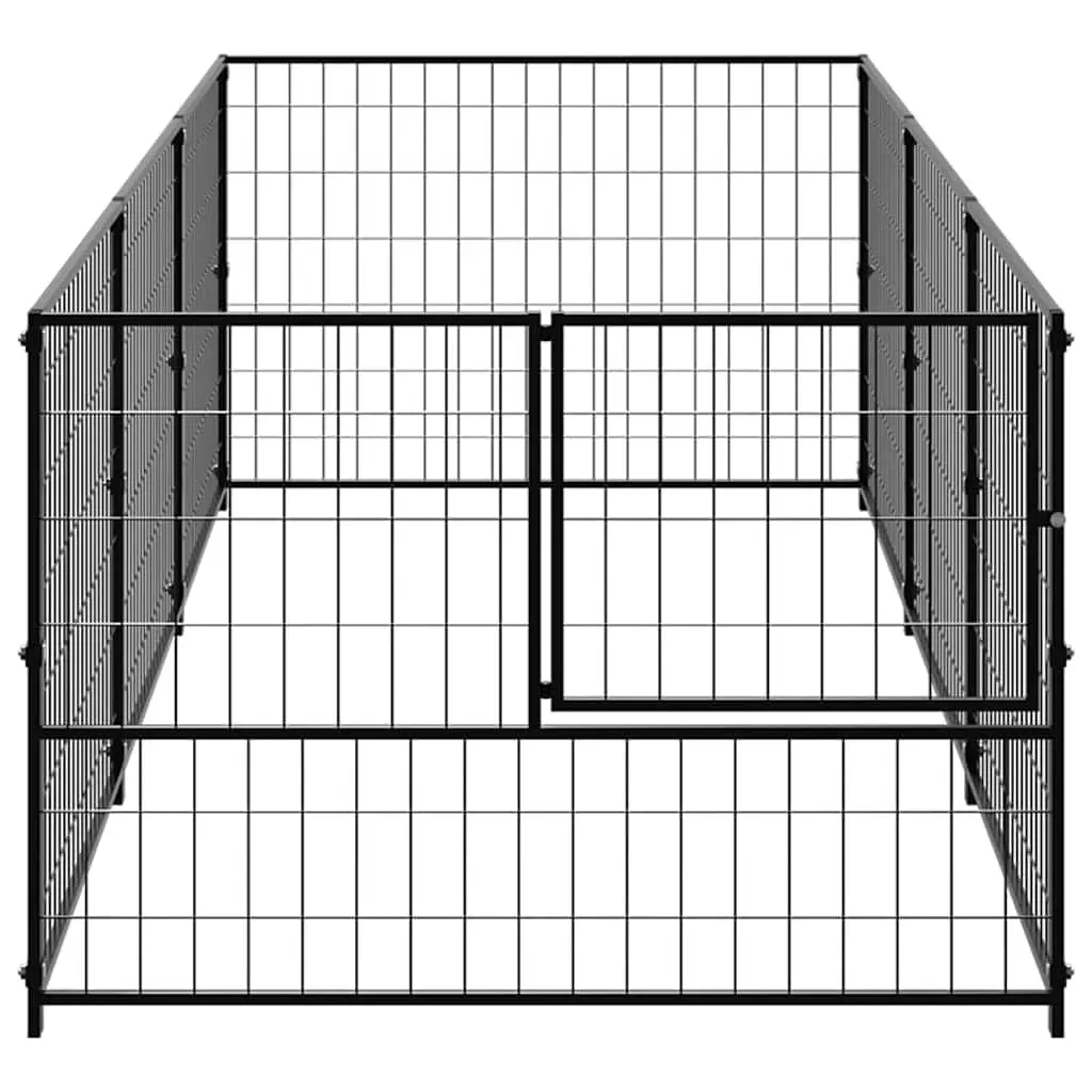 Dog Kennel Outdoor Steel Wire Mesh 3m² Black Exercise Run Cage