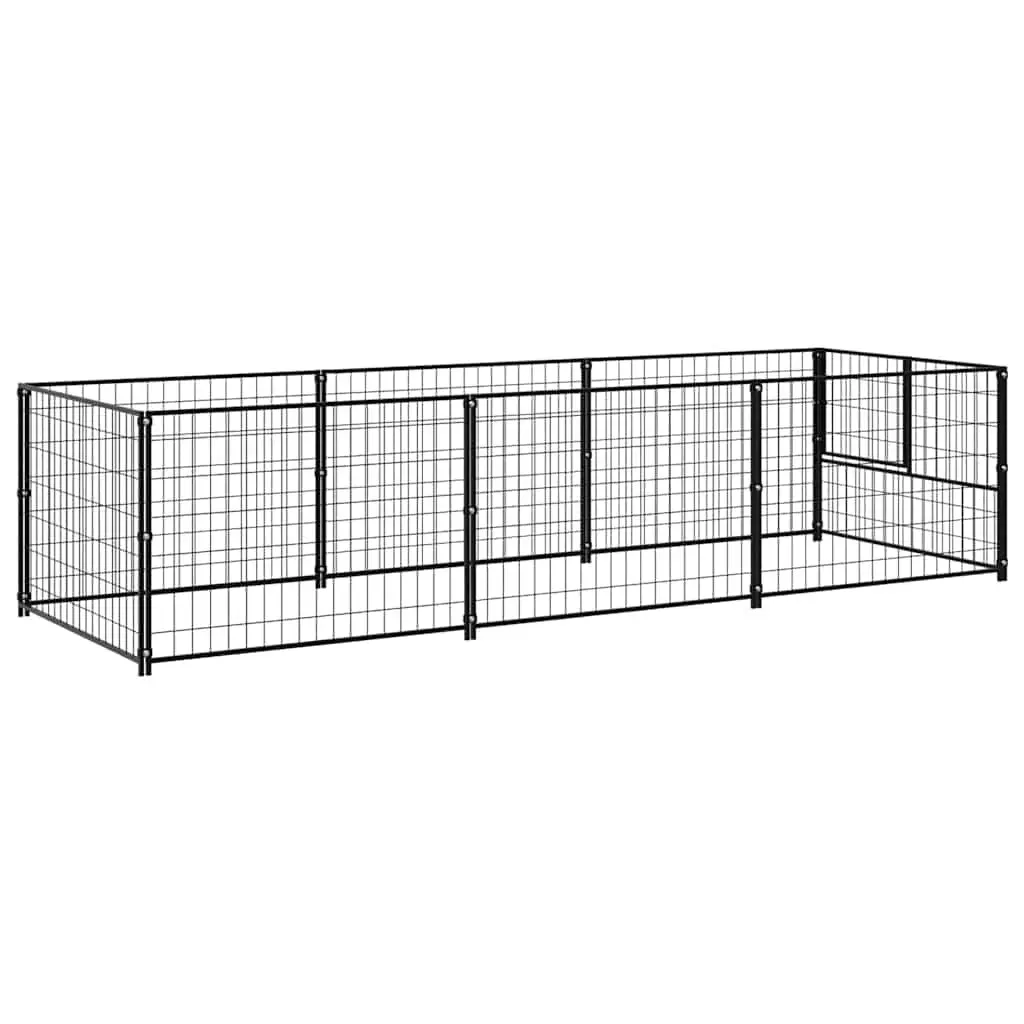 Dog Kennel Outdoor Steel Wire Mesh 3m² Black Exercise Run Cage