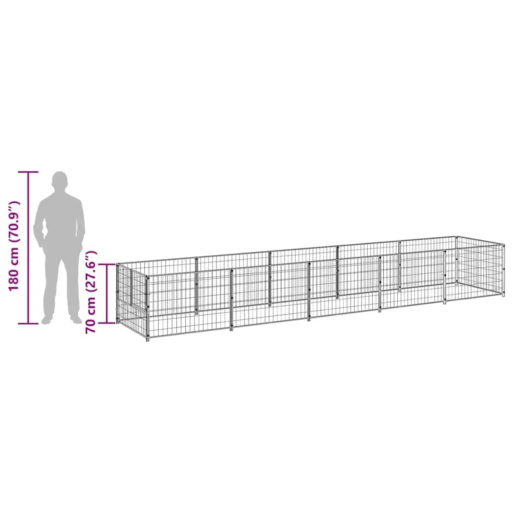 Dog Kennel Outdoor Enclosure Steel Wire Mesh 5 m²
