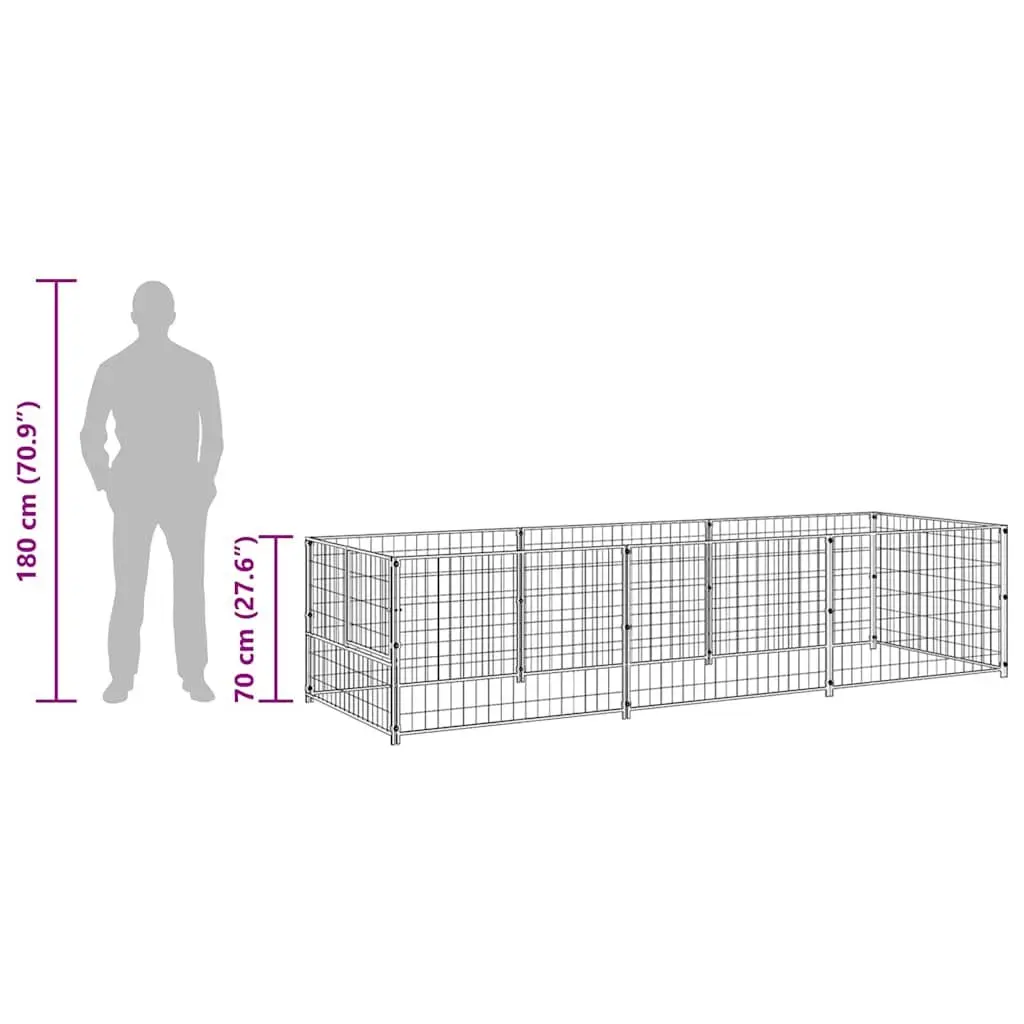 Dog Kennel Steel Wire Mesh Outdoor Enclosure 3m²