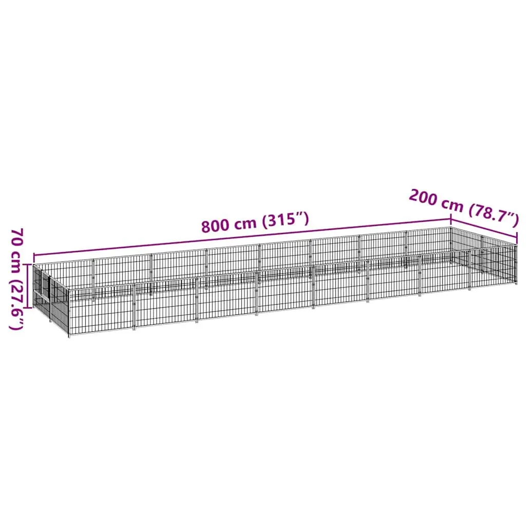 Dog Kennel Outdoor Steel Wire Mesh 16m² Pet Enclosure Run Exercise Cage