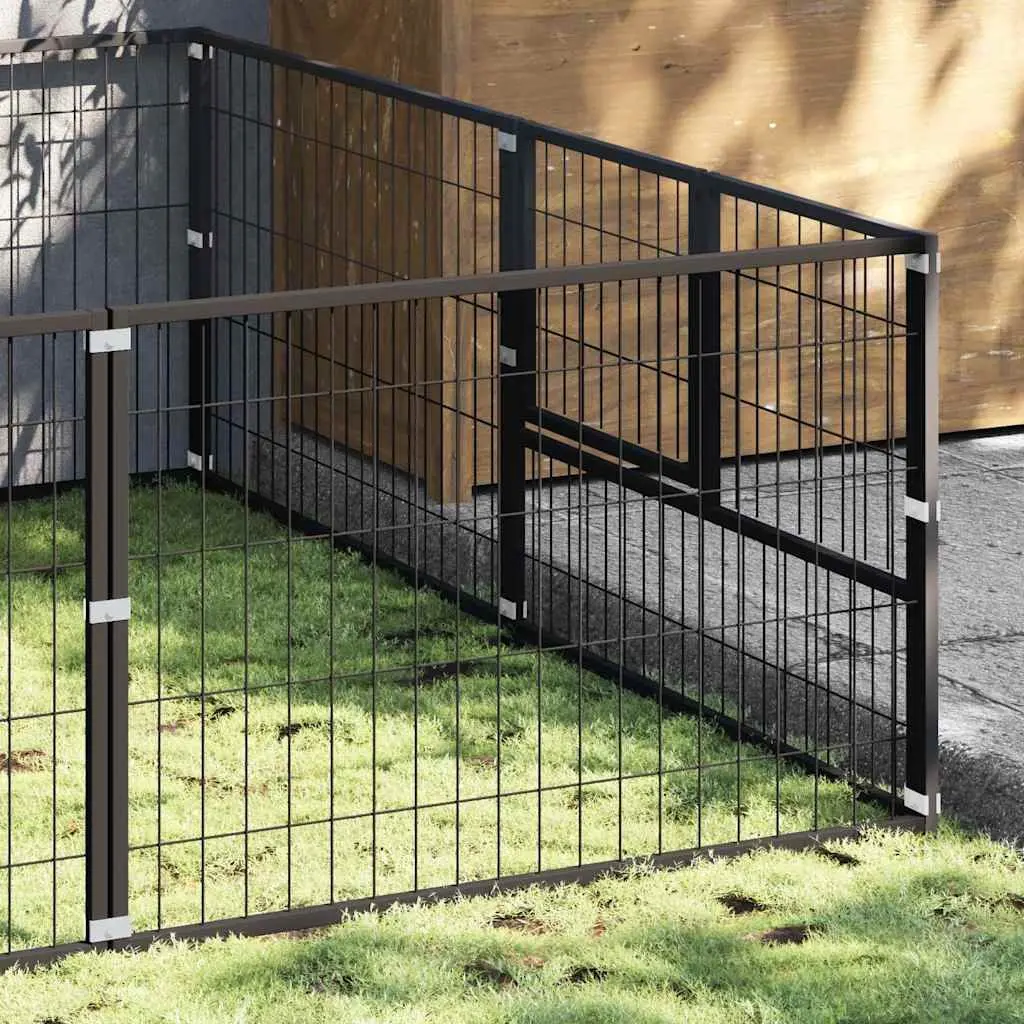 Dog Kennel Outdoor Steel Wire Mesh 20 m² Pet Enclosure Run Lockable Door