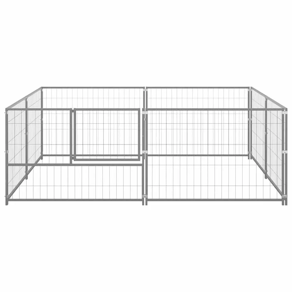 Dog Kennel Secure Lockable Latch 4 m² Steel Wire Mesh Outdoor Pet Enclosure
