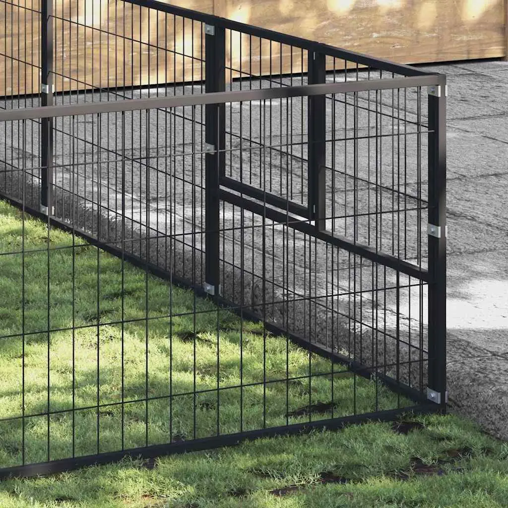 Dog Kennel 16 m² Outdoor Pet Enclosure Steel Wire Mesh Run Exercise Space