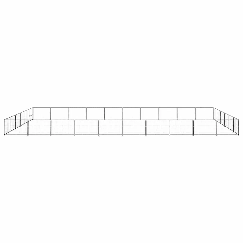 Dog Kennel Outdoor Black Steel Wire Mesh 60 m² Pet Enclosure Cage Run Play Area