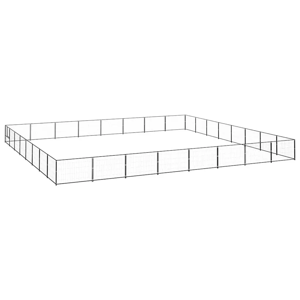 Outdoor Dog Kennel Black Wire Mesh Steel Enclosure Large Pet Play Area