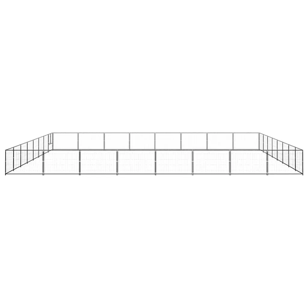 Outdoor Dog Kennel Black Wire Mesh Steel Enclosure Large Pet Play Area