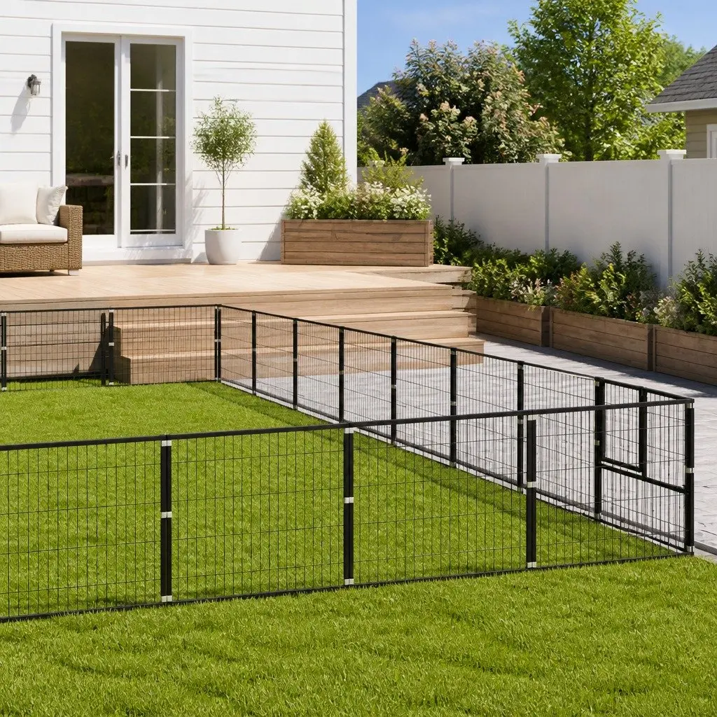 Dog Kennel Outdoor Steel Wire Mesh Enclosure Exercise Play Area