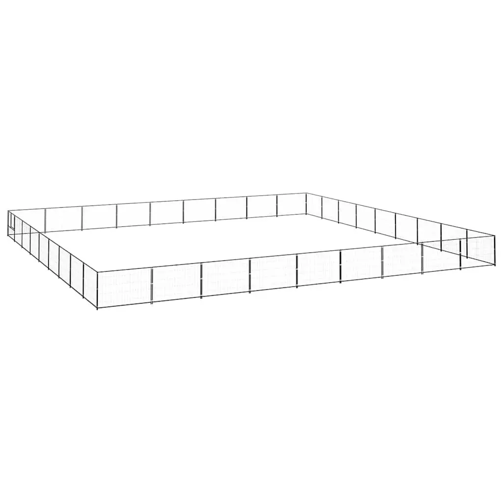 Dog Kennel Outdoor Black Steel Wire Mesh Pet Enclosure Run Play Area Exercise