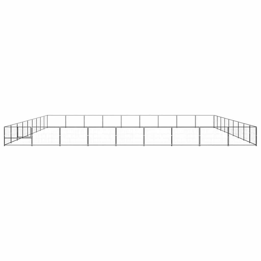 Dog Kennel Outdoor Black Steel Wire Mesh Pet Enclosure Run Play Area Exercise