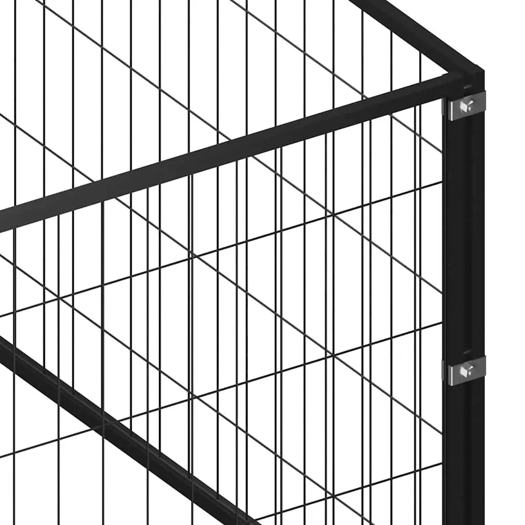 Dog Kennel Outdoor Black Steel Wire Mesh Pet Enclosure Run Play Area Exercise