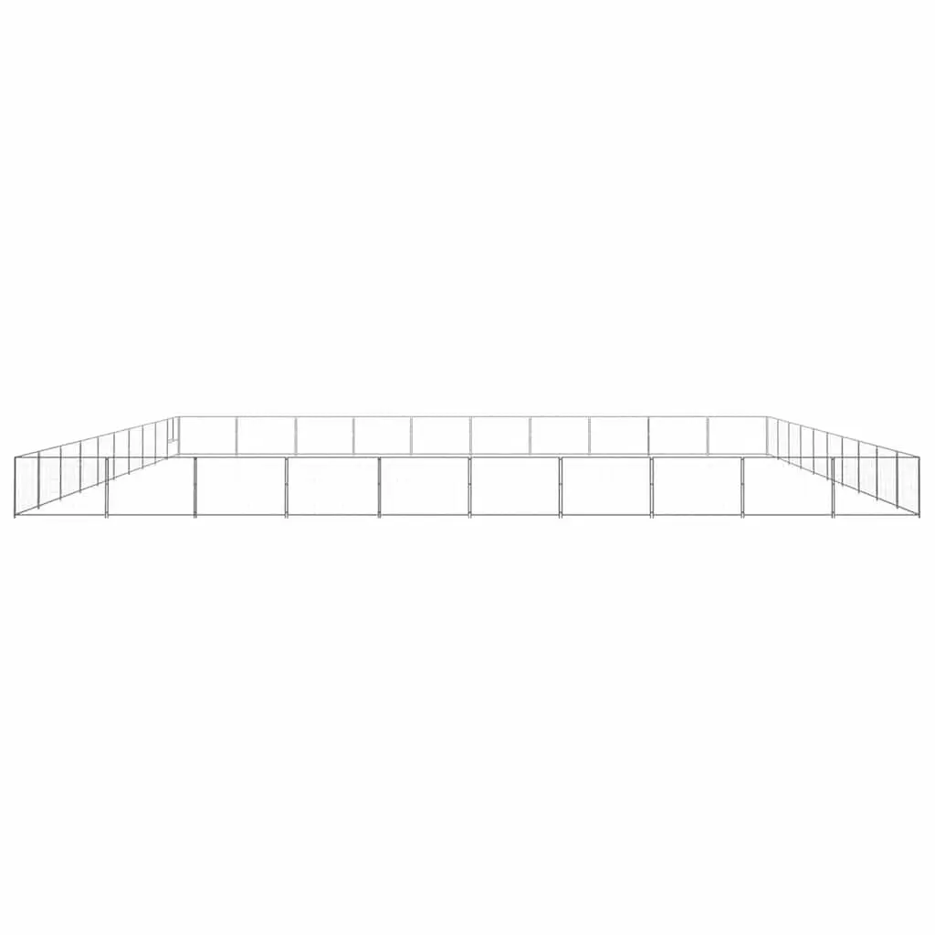Dog Kennel Outdoor Pet Enclosure Silver Steel Wire Mesh Large Exercise Run