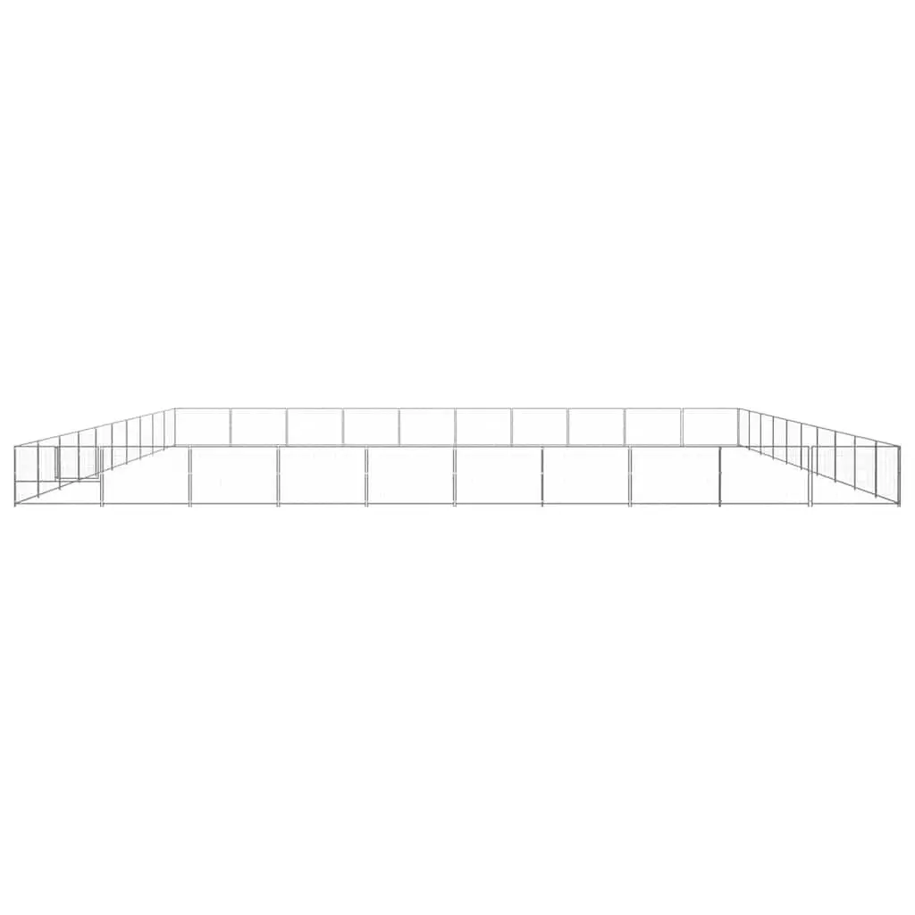 Dog Kennel Outdoor Pet Enclosure Silver Steel Wire Mesh Large Exercise Run