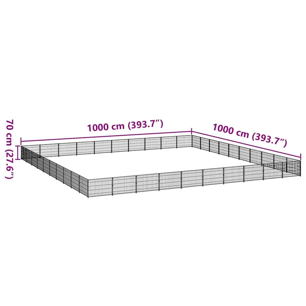 Dog Kennel Outdoor Pet Enclosure Silver Steel Wire Mesh Large Exercise Run