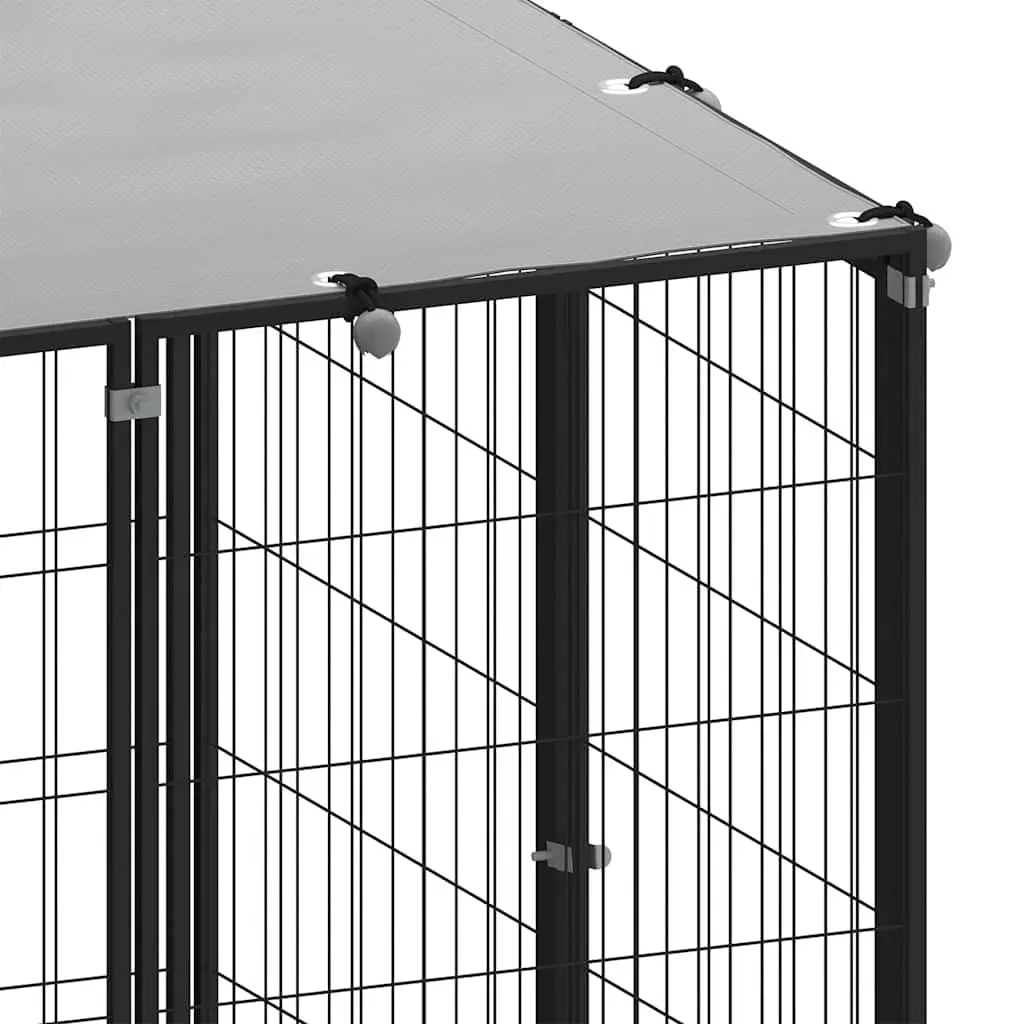 Dog Kennel Large Outdoor Steel Wire Mesh Exercise Run Cage Black