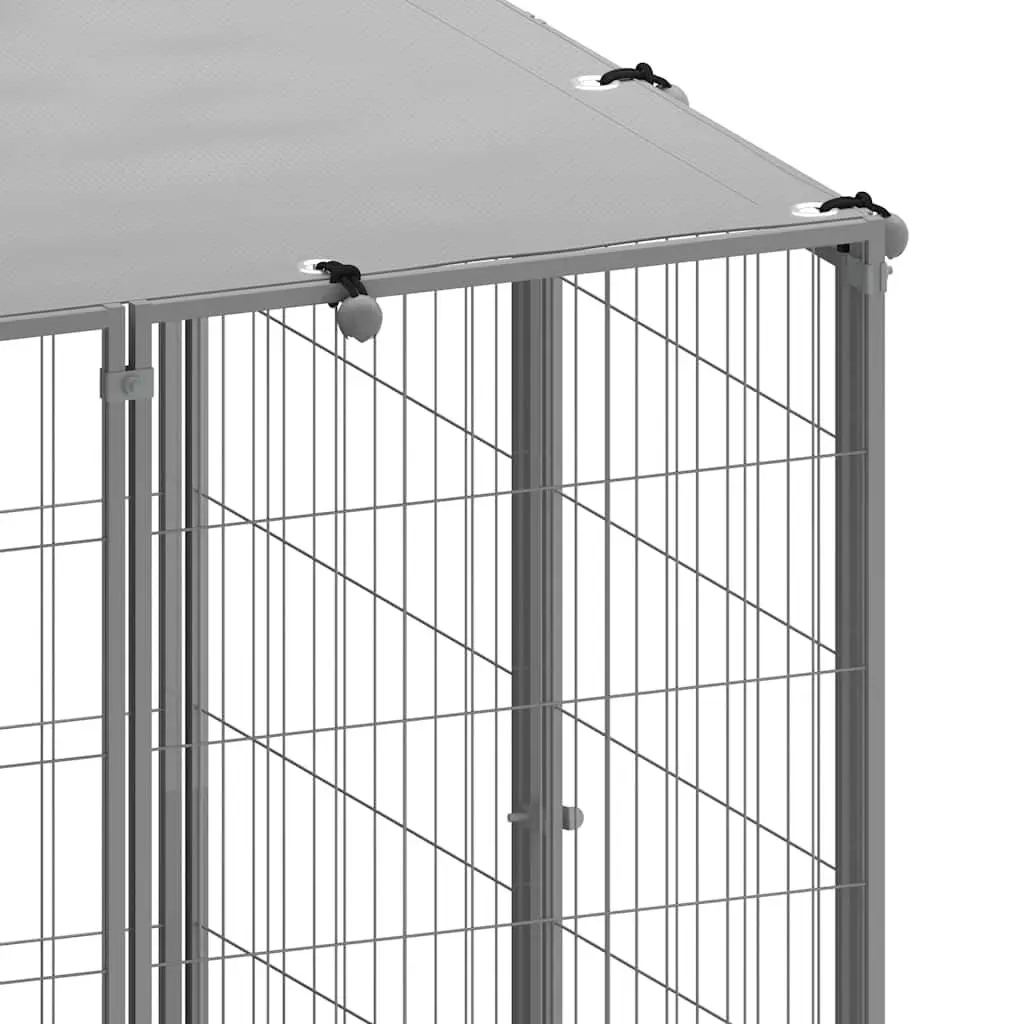 Dog Kennel Steel Wire Mesh Outdoor Run Enclosure Large Pet Cage Silver