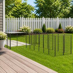 Dog Kennel Outdoor Pet Cage Enclosure Steel Wire Mesh Black Large Exercise Run