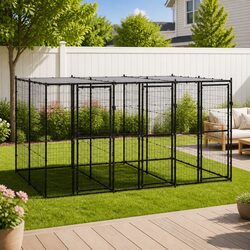 Your Dog's Safe Space: Outdoor Kennel with Canopy