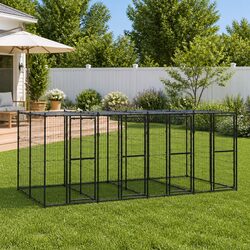 Your Dog's Outdoor Retreat: Spacious Steel Kennel