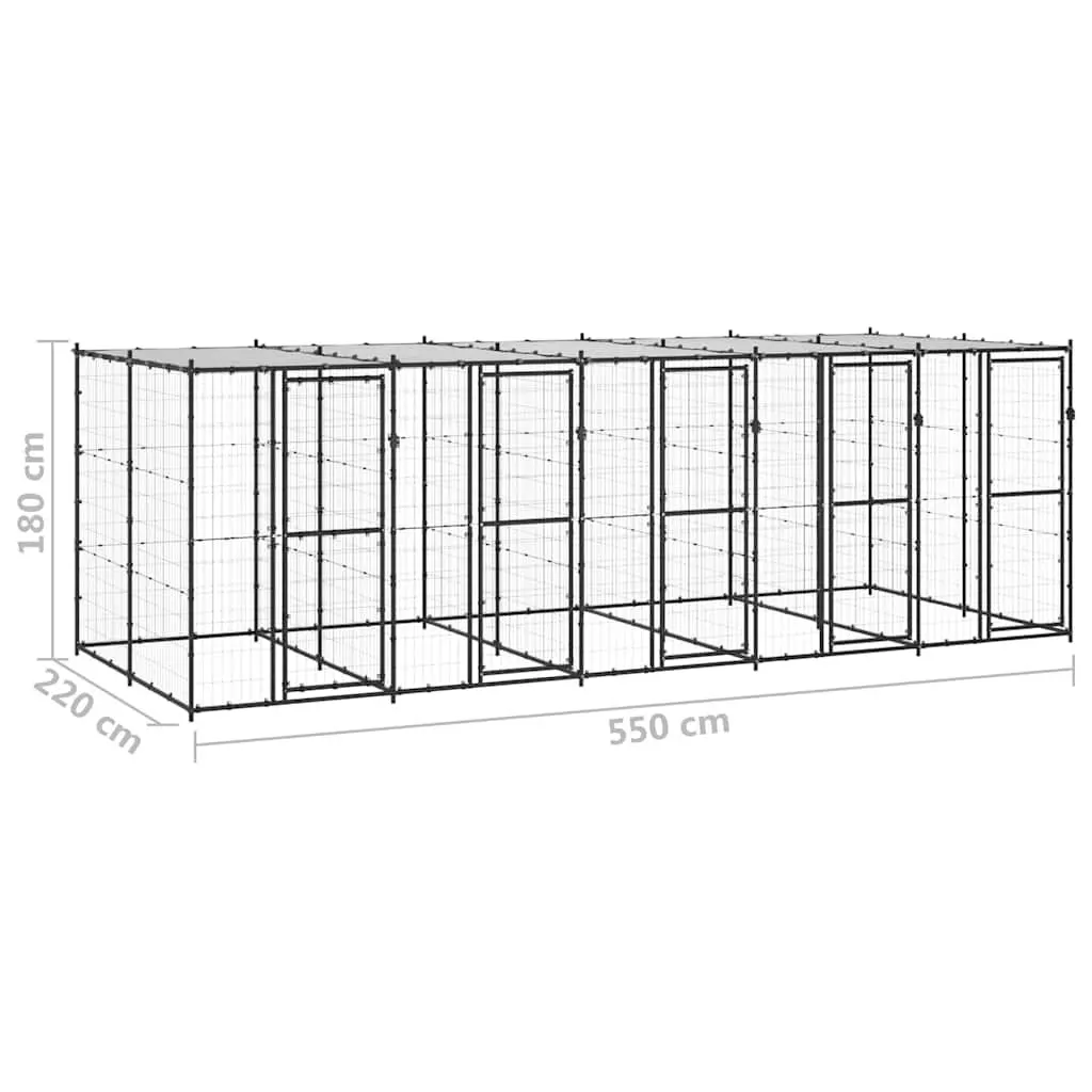 Dog Kennel Steel Outdoor Large Exercise Enclosure Mesh Roof