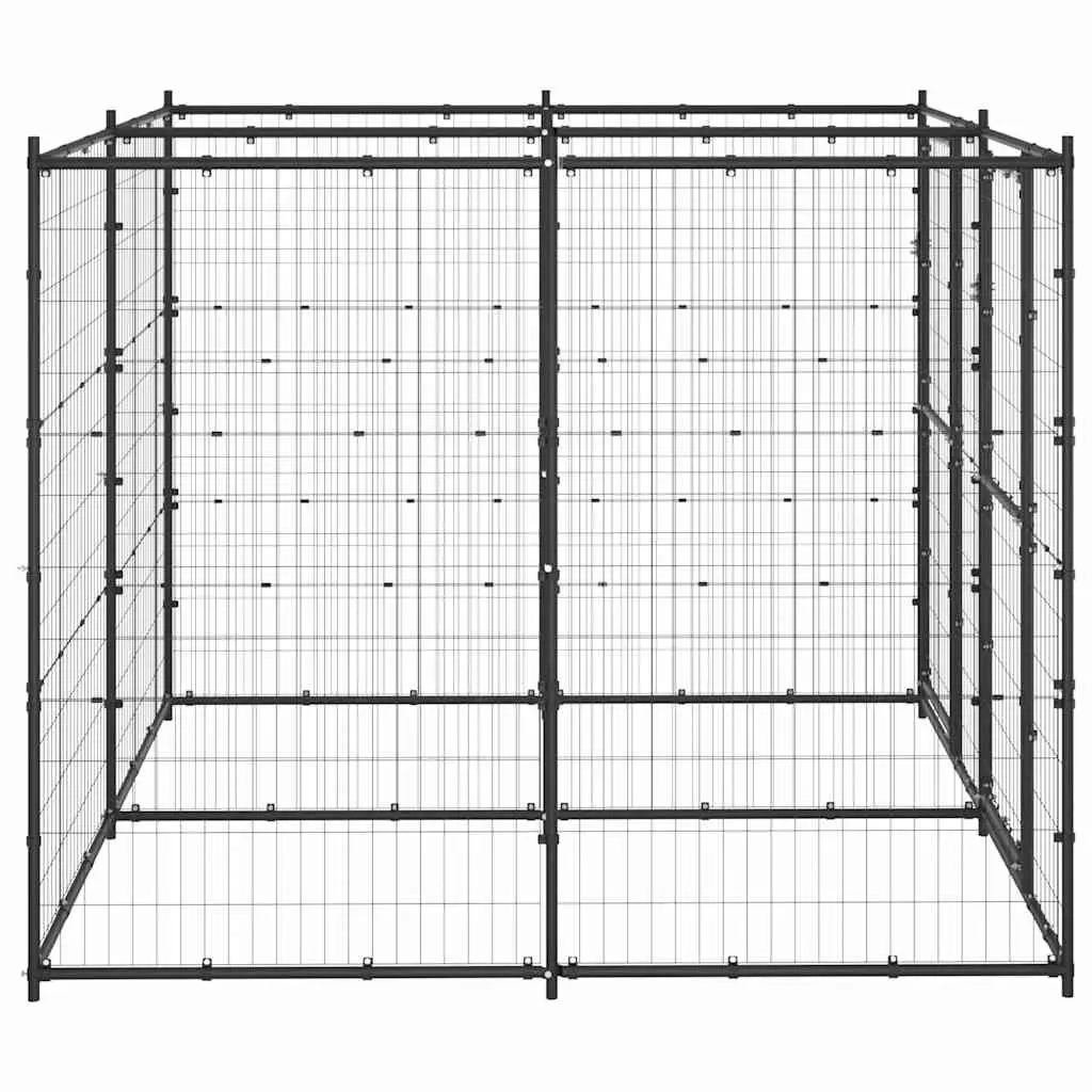 Dog Kennel Outdoor Steel Mesh Exercise Pen Enclosure Black