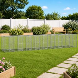 Friendly Outdoor Dog Kennel for Safe Exercise