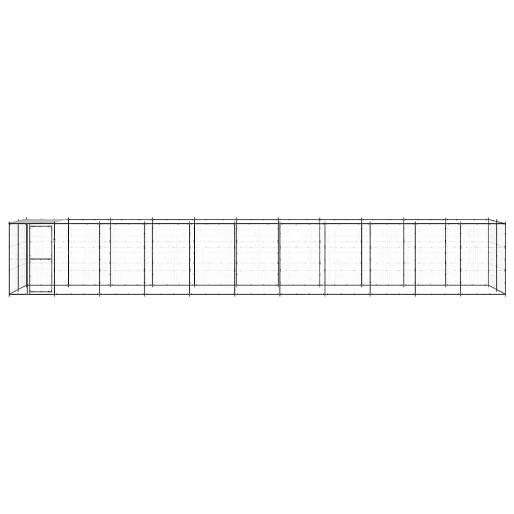 Dog Kennel Outdoor Steel Enclosure with Roof 26.62 m²