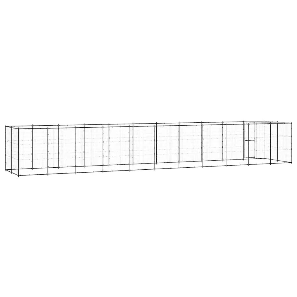 Dog Kennel Outdoor Steel Enclosure with Roof 26.62 m²