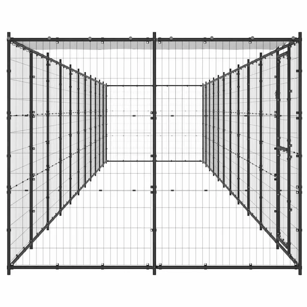 Dog Kennel Outdoor Steel Enclosure with Roof 26.62 m²