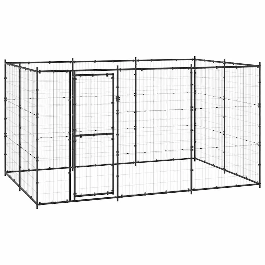 Dog Kennel Steel Outdoor Run Enclosure Mesh Ventilation 7.26 m²