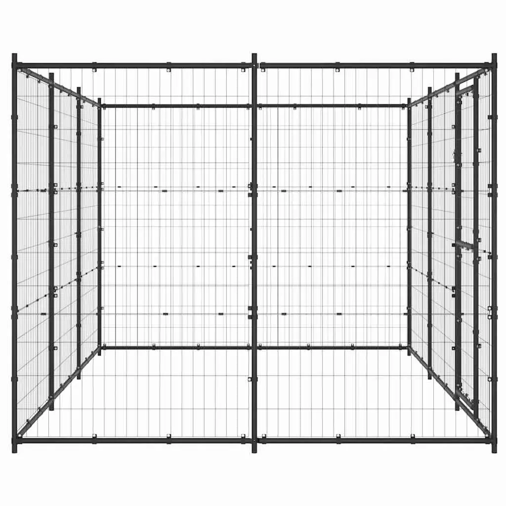 Dog Kennel Steel Outdoor Run Enclosure Mesh Ventilation 7.26 m²