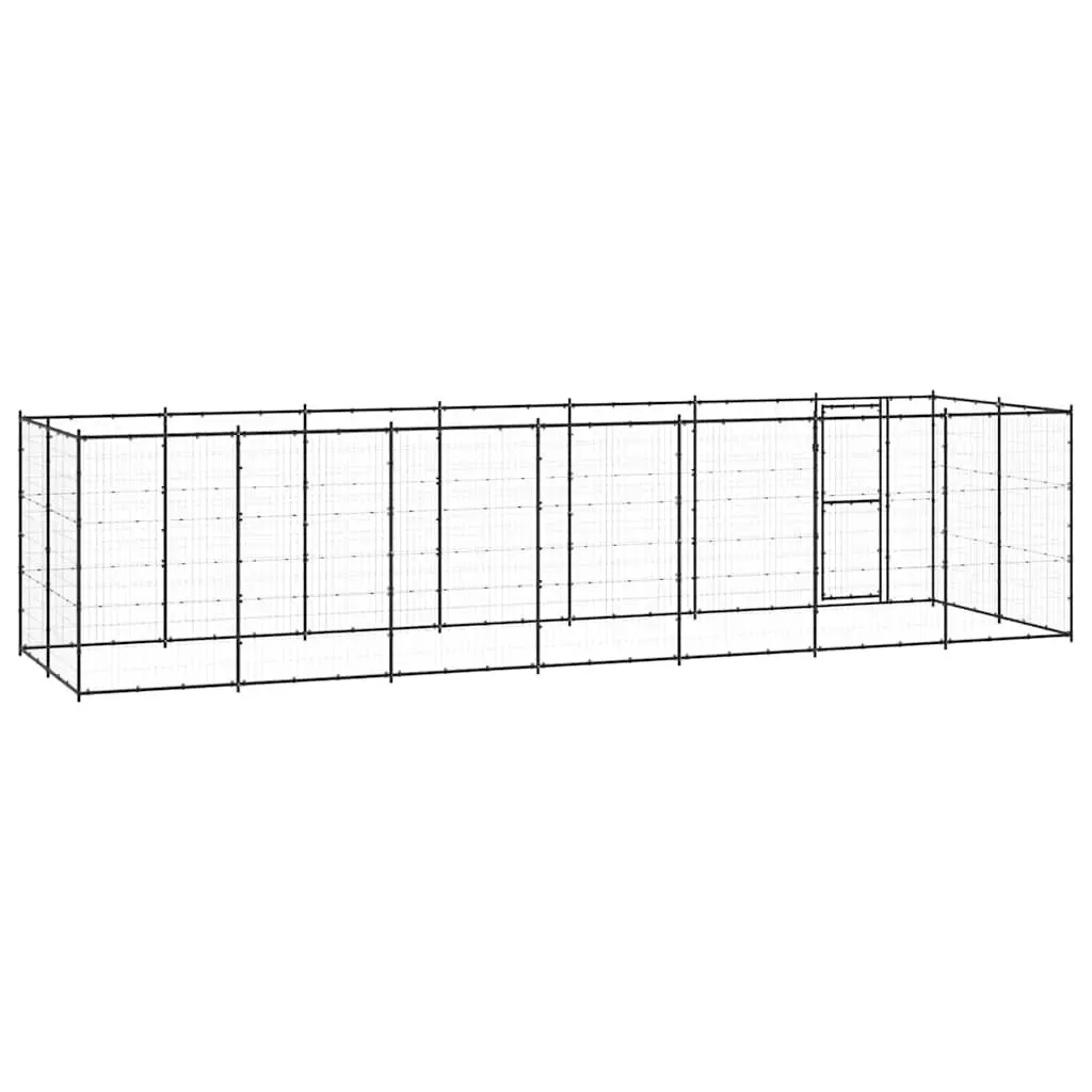 Dog Kennel Outdoor Black Steel Exercise Run Enclosure Large