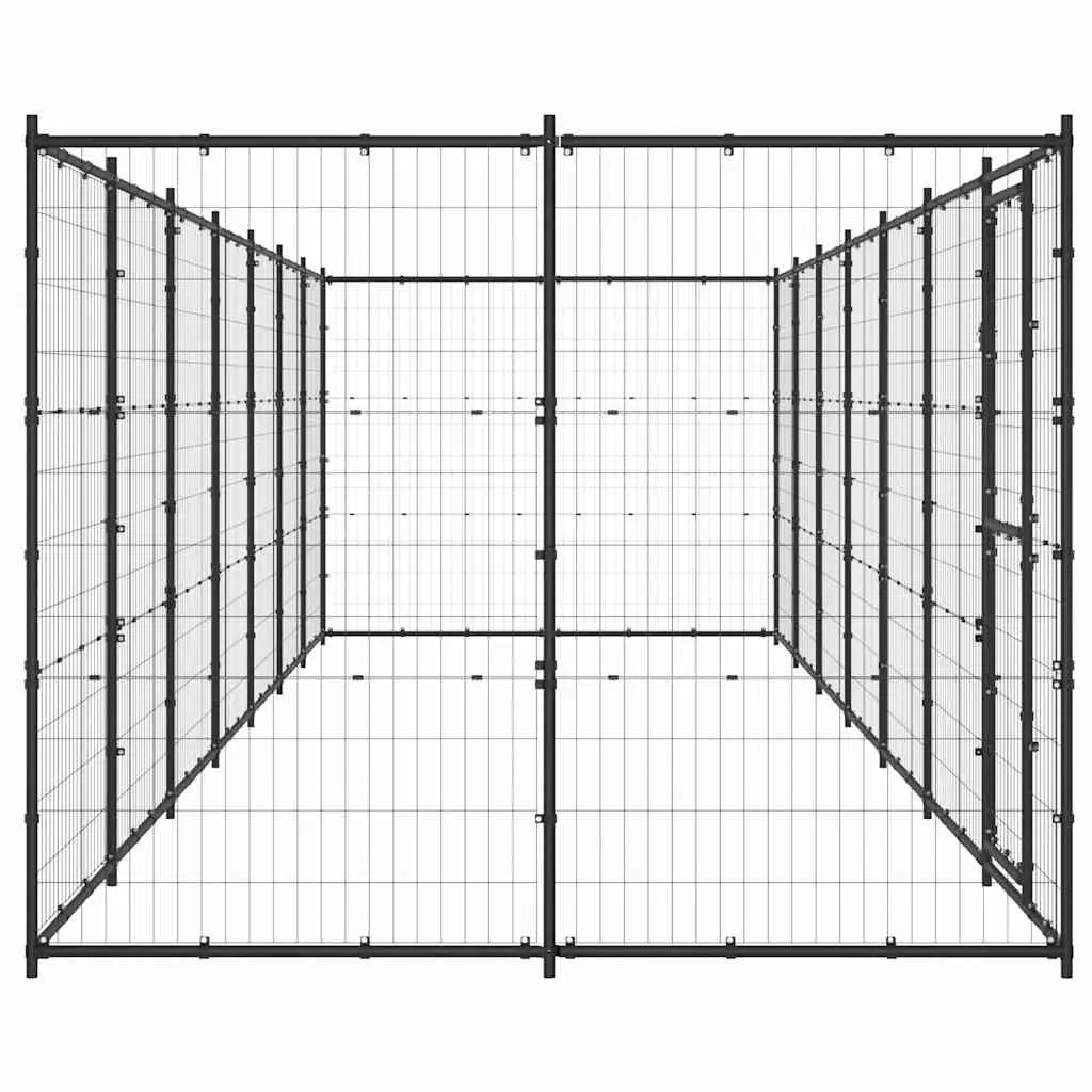 Dog Kennel Outdoor Black Steel Exercise Run Enclosure Large