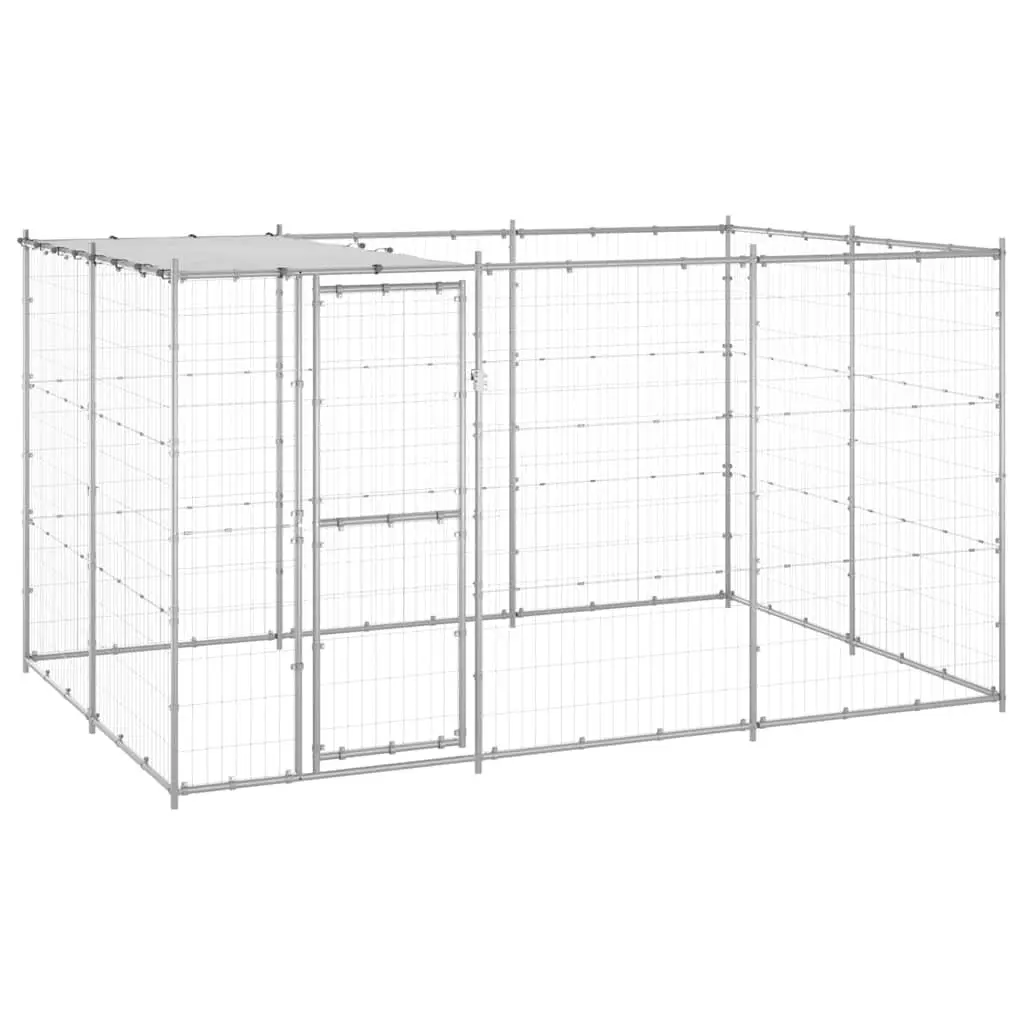 Dog Kennel Galvanised Steel Mesh Roof Canopy Large