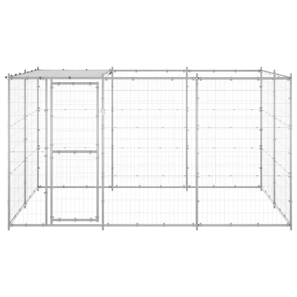 Dog Kennel Galvanised Steel Mesh Roof Canopy Large