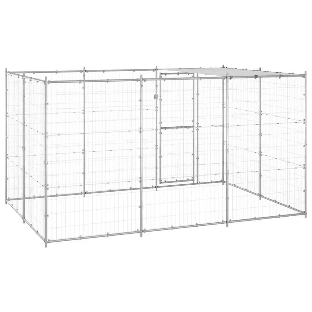 Dog Kennel Galvanised Steel Mesh Roof Canopy Large