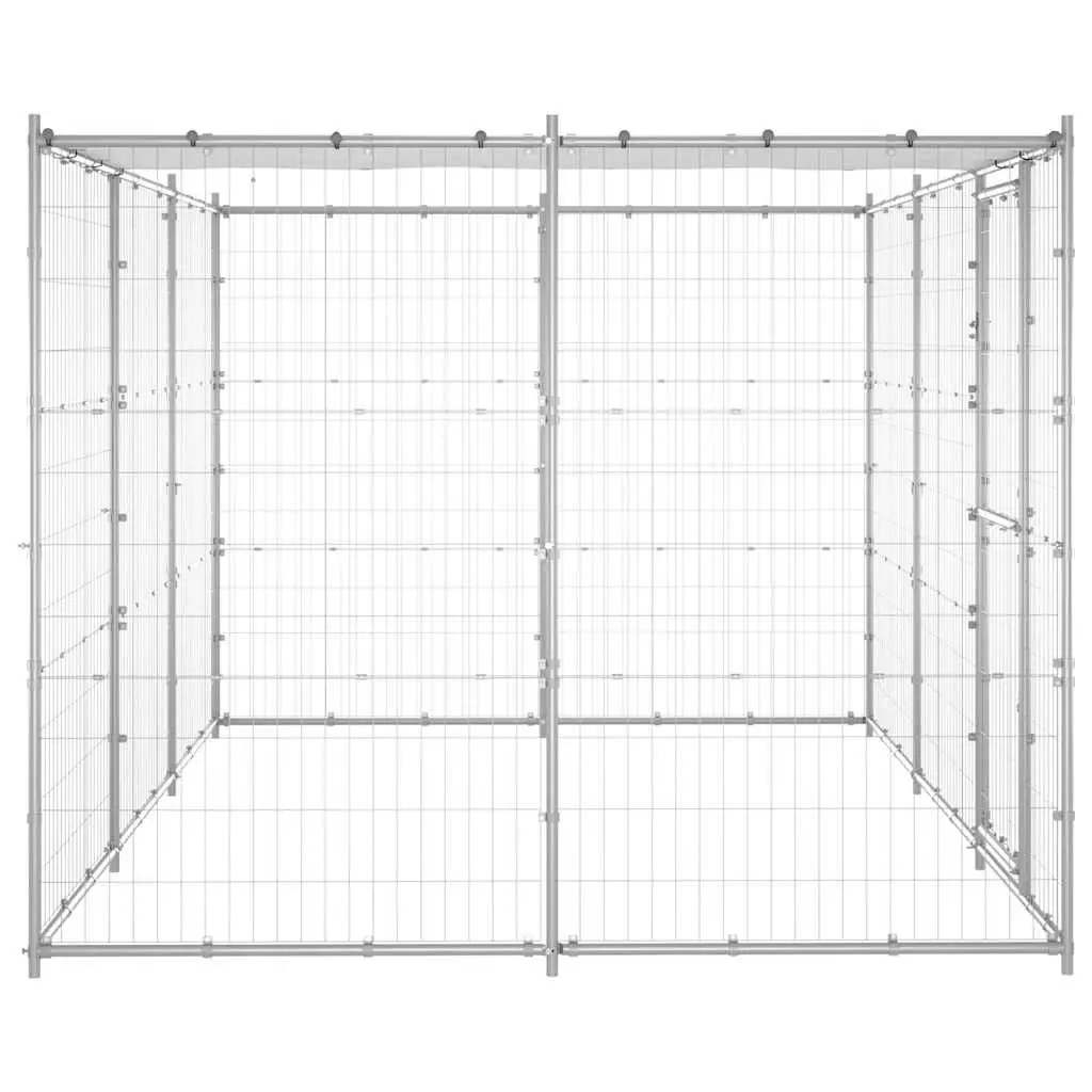 Dog Kennel Galvanised Steel Mesh Roof Canopy Large