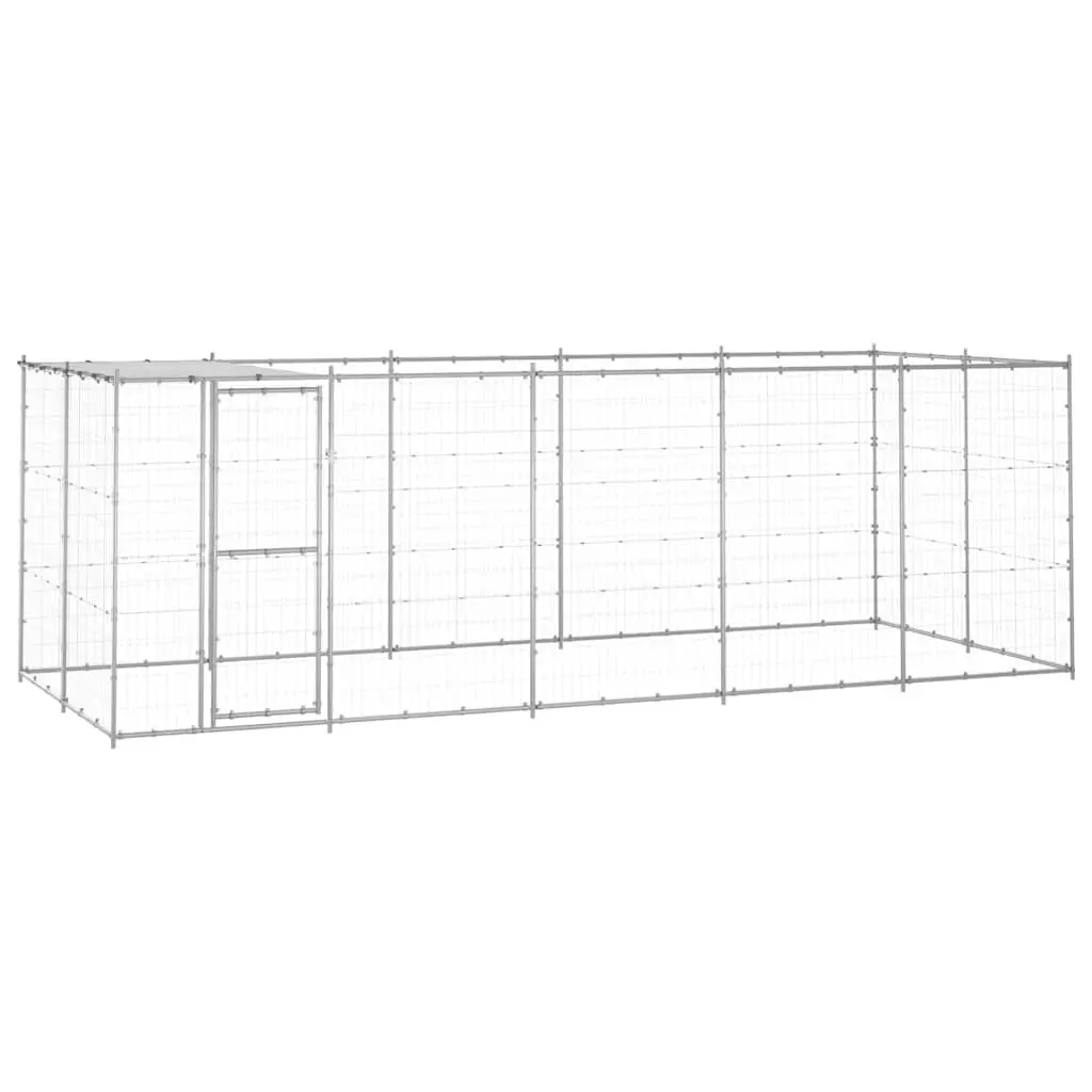 Dog Kennel Outdoor Galvanised Steel Mesh Run Exercise Pen Water Resistant 12.1 m²
