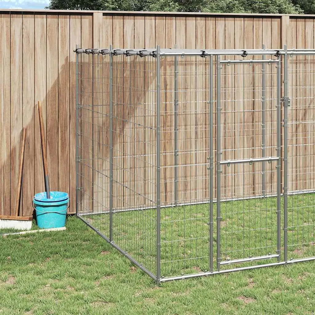 Dog Kennel Outdoor Galvanised Steel Mesh Run Exercise Pen Water Resistant 12.1 m²