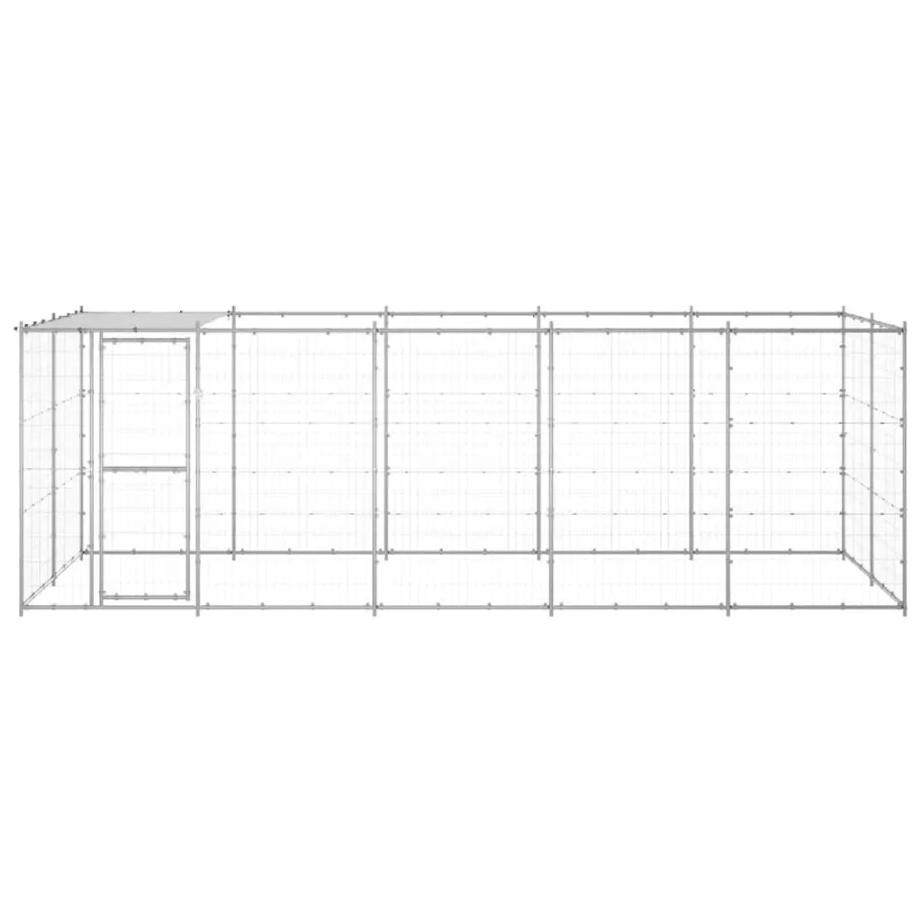 Dog Kennel Outdoor Galvanised Steel Mesh Run Exercise Pen Water Resistant 12.1 m²