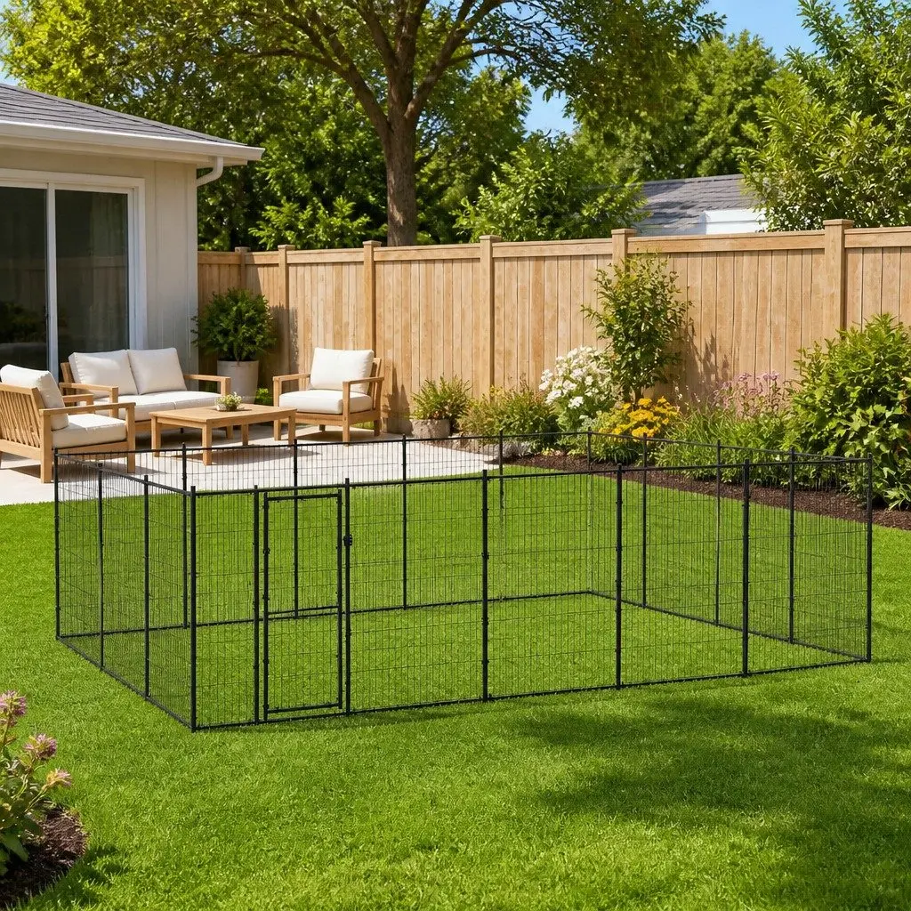 Dog Kennel Outdoor Steel Exercise Play Pen 24.2m²