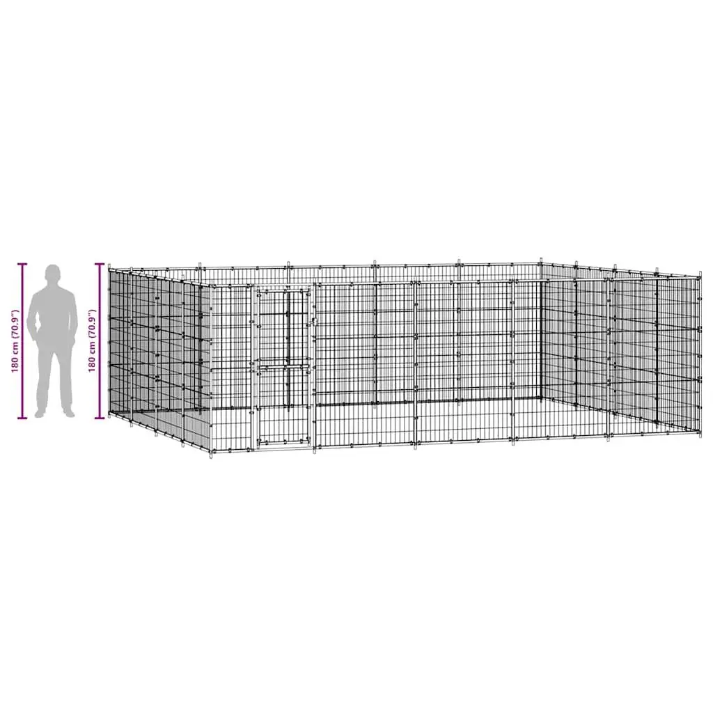 Dog Kennel Outdoor Steel Exercise Play Pen 24.2m²