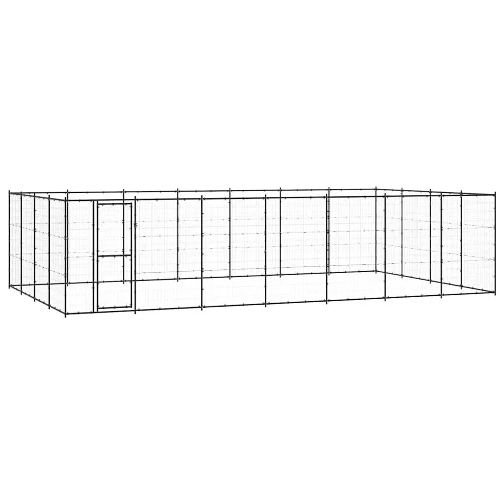 Dog Kennel Outdoor Steel Exercise Run Enclosure Mesh Ventilation Lockable Door
