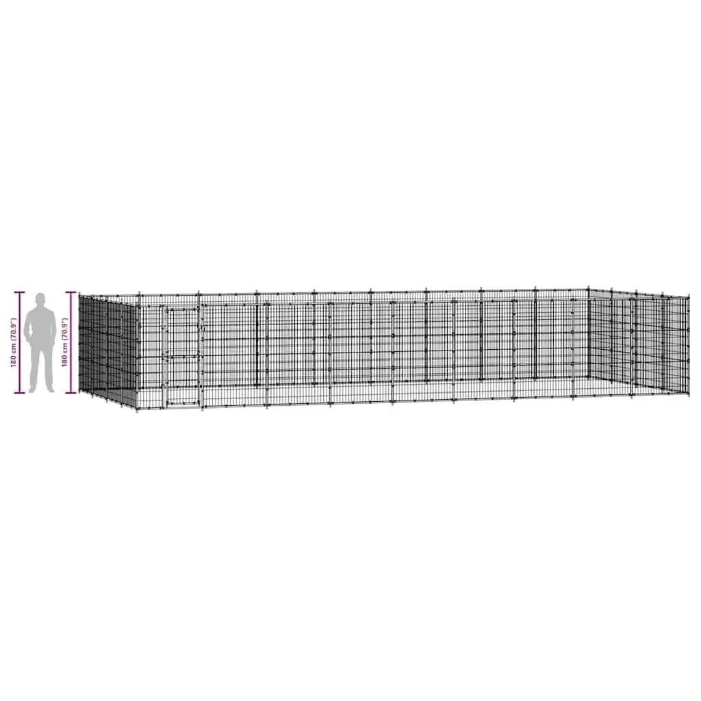 Dog Kennel Steel Large Outdoor Enclosure Play Pen Mesh Ventilation