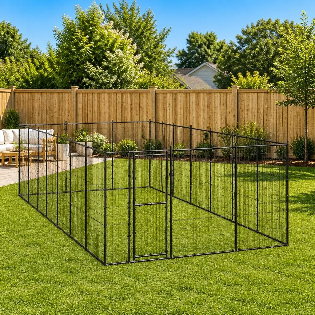Dog Kennel Outdoor Run Steel Mesh 21.78 m²