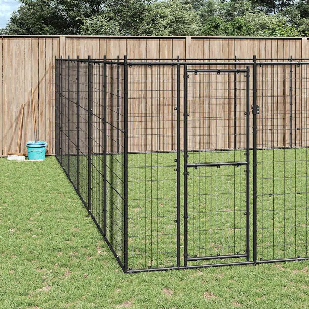 Dog Kennel Outdoor Exercise Run Enclosure Steel Mesh Ventilation Secure