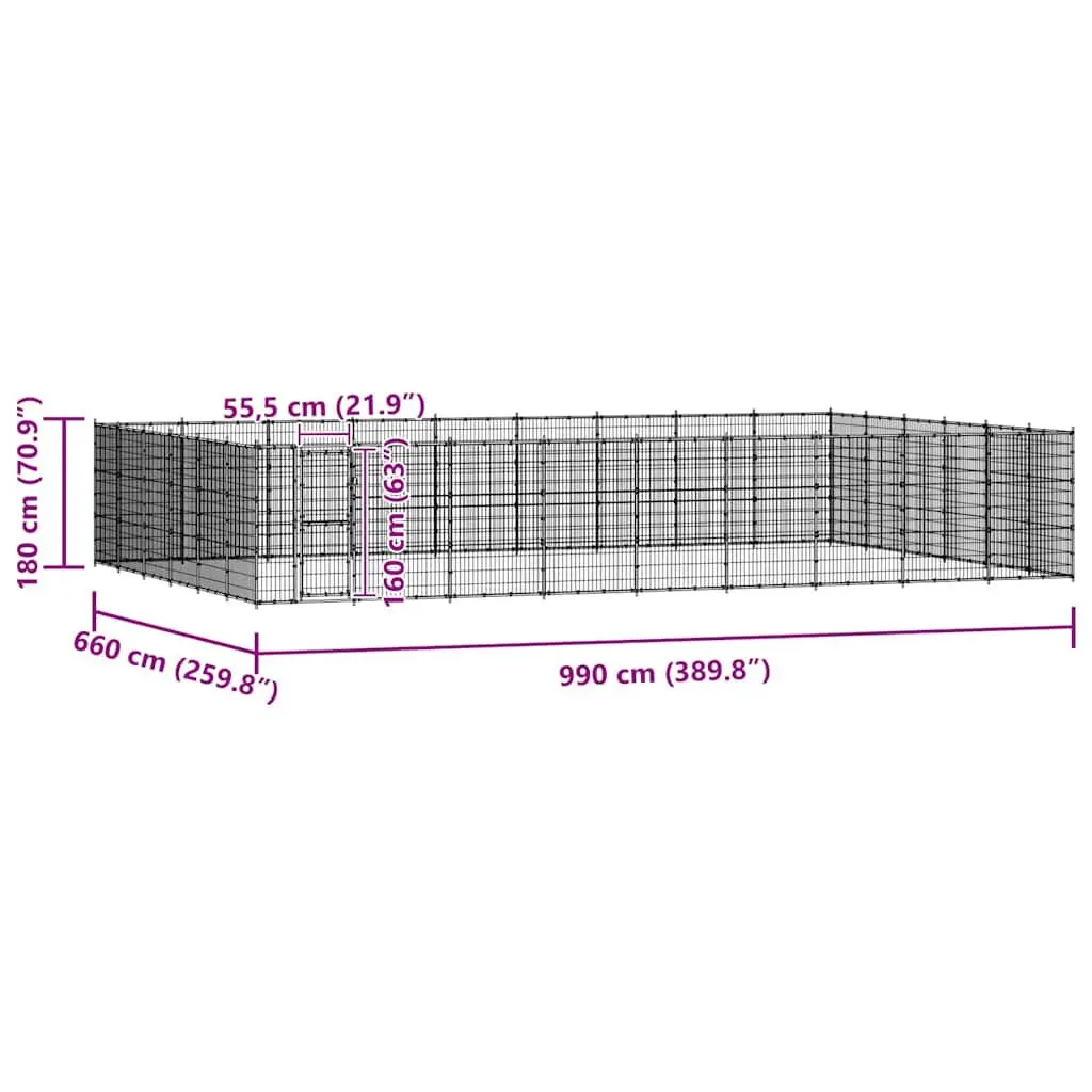 Dog Kennel Outdoor Run Enclosure Steel Mesh Large Play Area