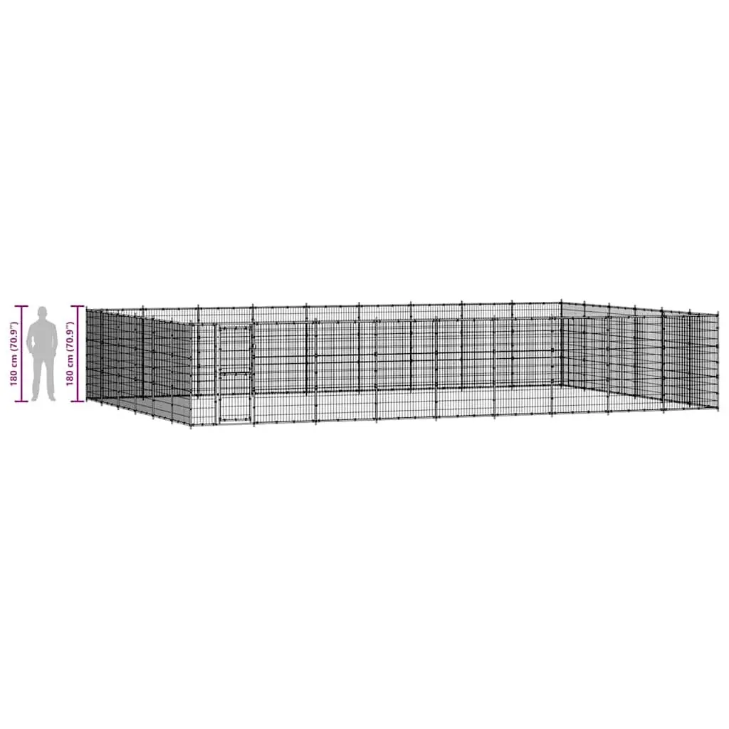 Dog Kennel Outdoor Run Enclosure Steel Mesh Large Play Area
