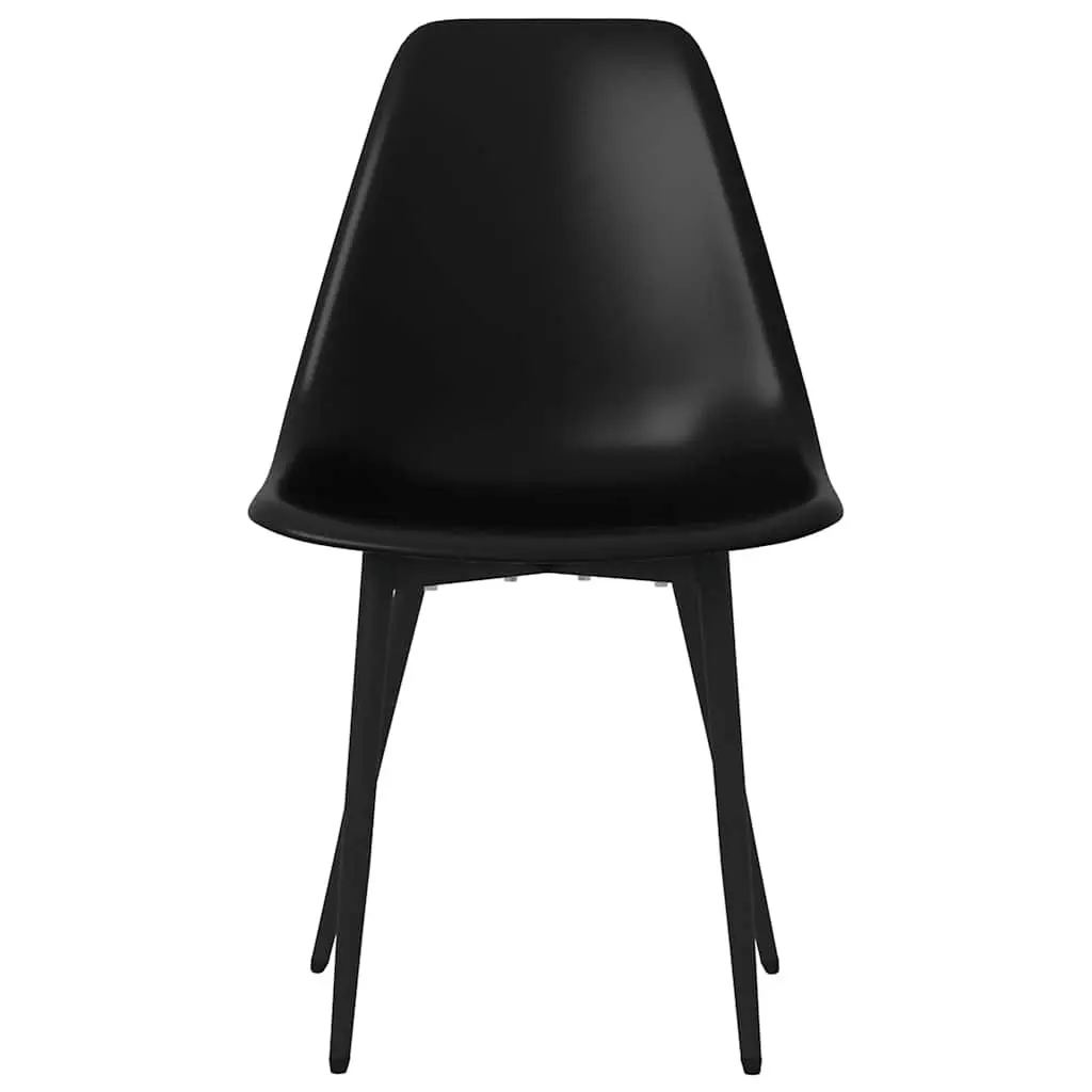 Set of 6 Contemporary Black Dining Chairs with Ergonomic Curved Backrest for Kitchen or Dining Room