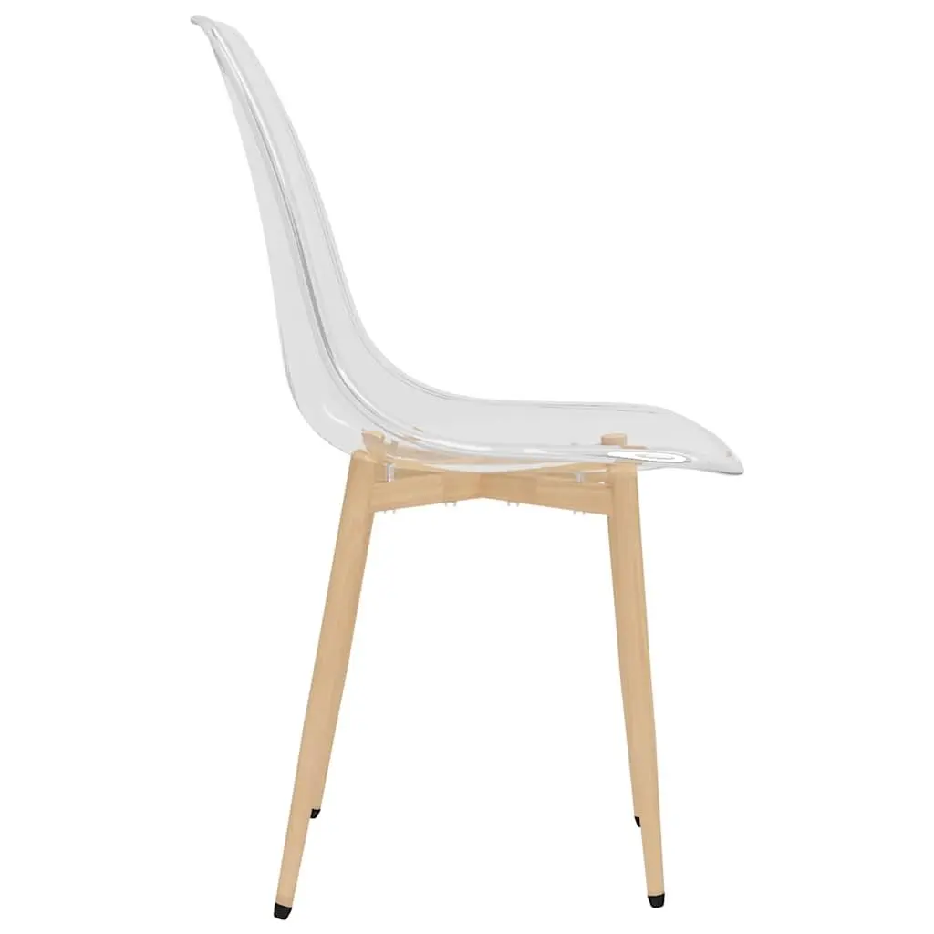 Ergonomic Transparent Dining Chairs 6 Pieces Curved Backrest Kitchen